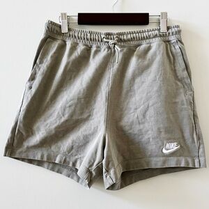 Nike Cotton Shorts Women's Small Green W Embroidered Logo High Waist